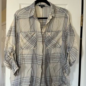 Express boyfriend fit lightweight flannel shirt size M